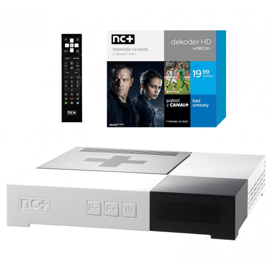 Telewizja Na Kartę NC+  Dekoder WifiBox+ 1 miesiąc TV FREE
